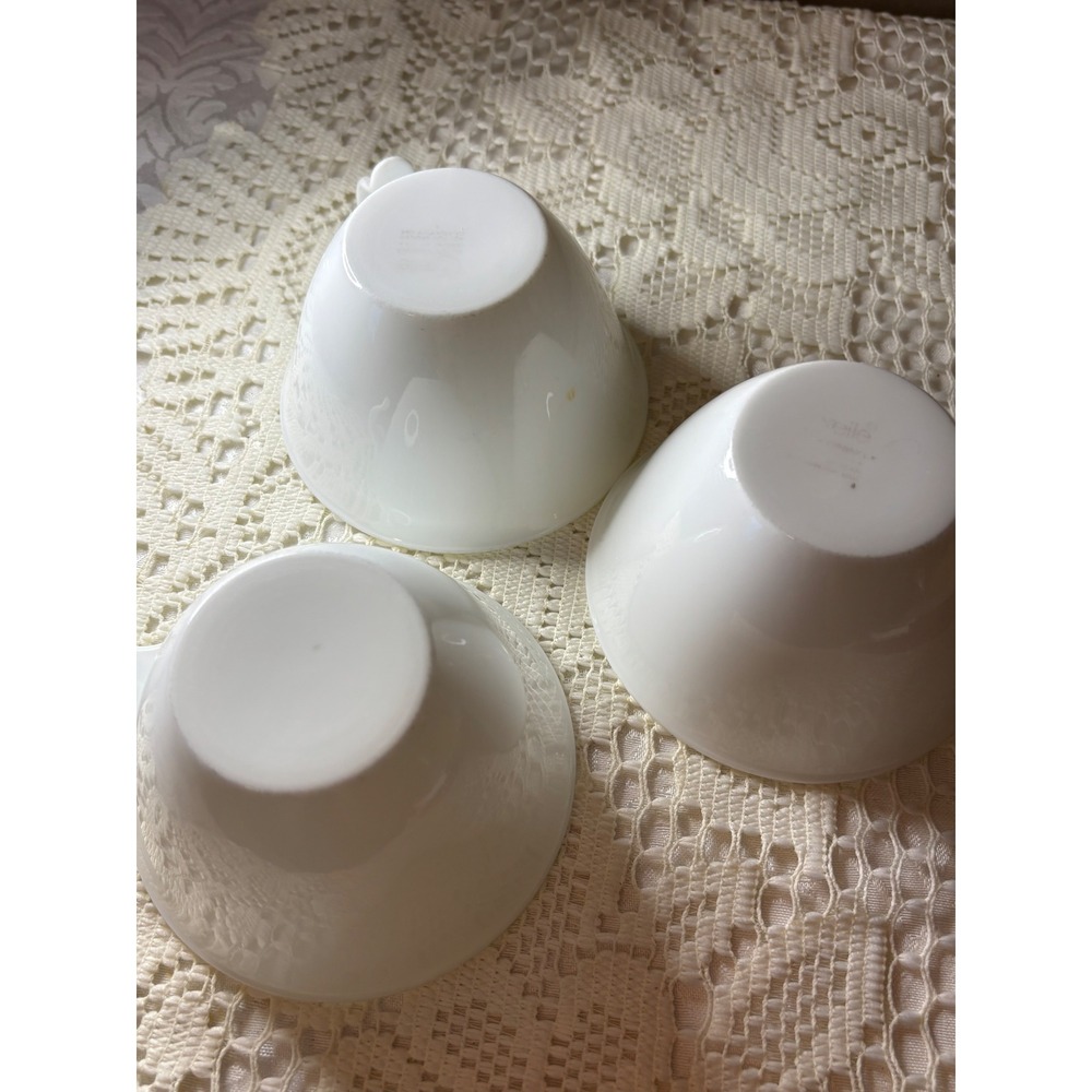 Corelle Winter Frost White Coffee Cups Set of 3 hook Handle Mid Century Modern - Picture 14 of 14